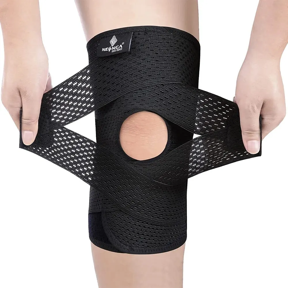 NEENCA Kniebandage gegen Knieschmerzen, Kompressions-Kniestütze mit Air-Mesh-Stoff, Seitenstabilisatoren, Meniskusriss, ACL, Arthritis-Entlastung