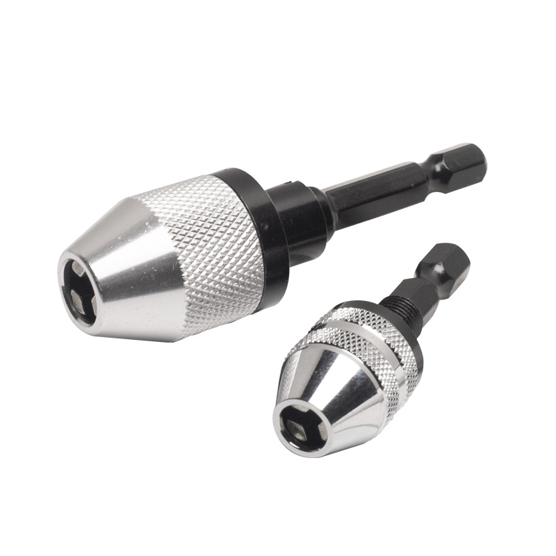 0.3mm-6.5mm Boorkop Keyless Slagschroevendraaier Adapter Schroevendraaier Hoofd Micro Motor Vastklemmen Hex Schacht Mini Klauwplaten armatuur