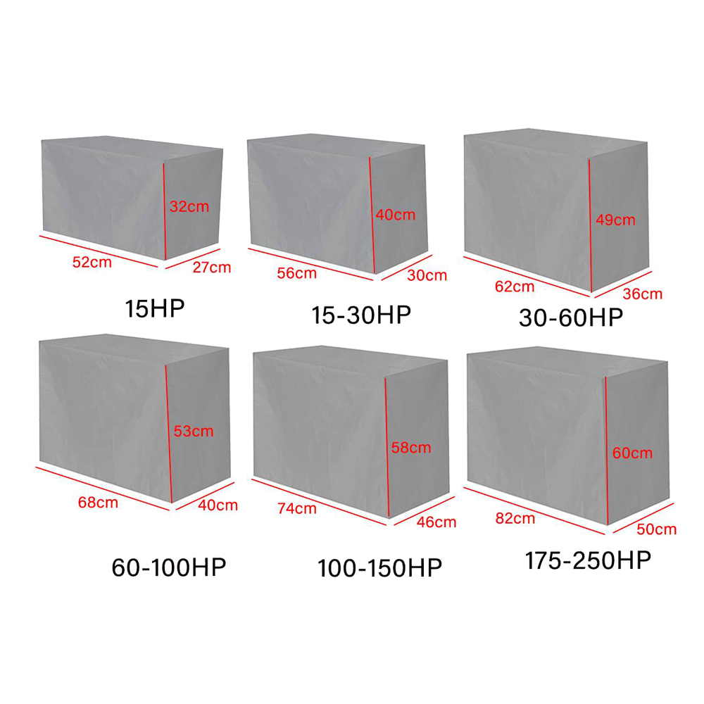 Capa para motor de barco, à prova d'água, à prova de uv, metade de motor de popa, capa protetora para motor marinho, à prova de poeira, 15-250hp