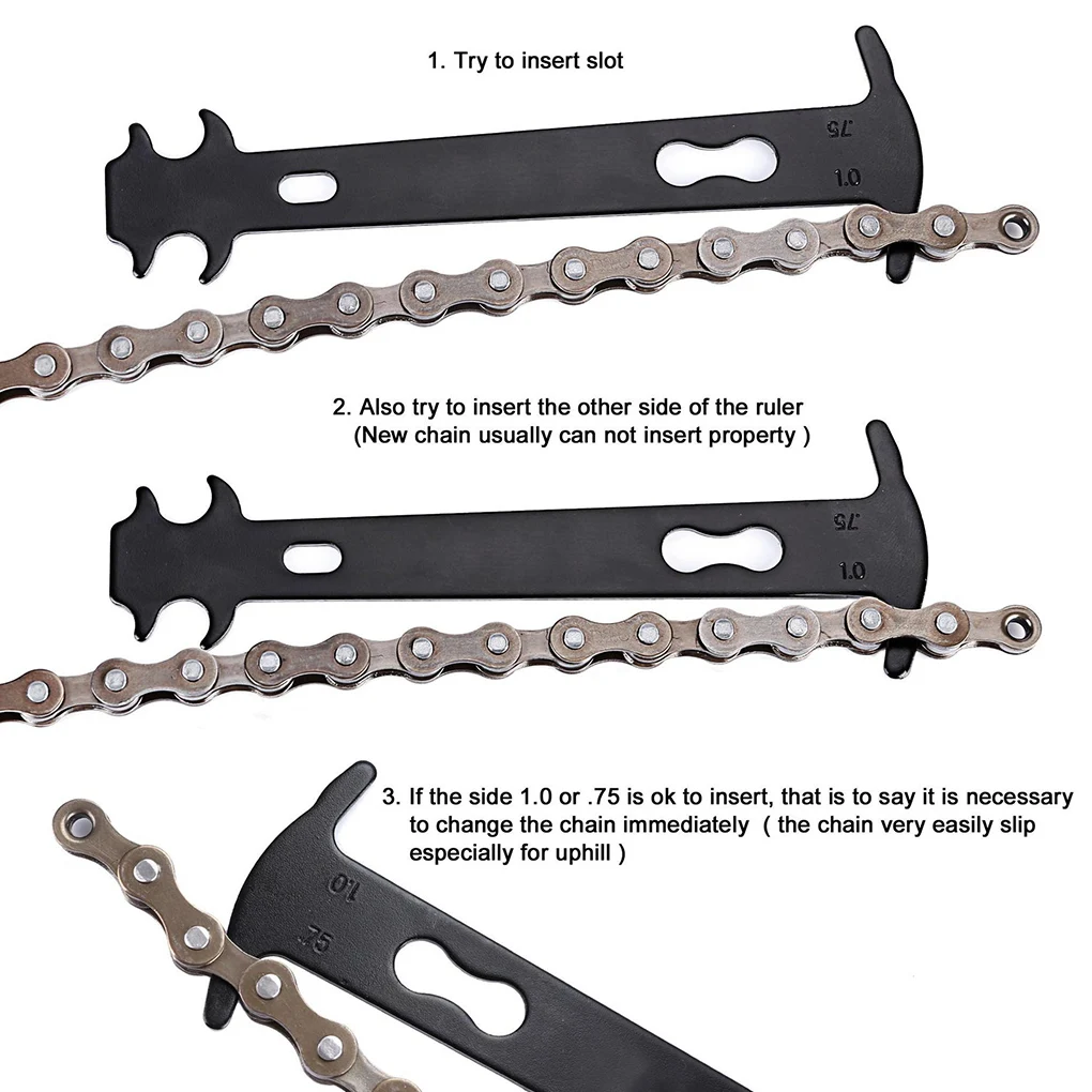 Bicycle Chain Checker Indicator Repair Tool for Mountain Road Bicycle Wear Chains Gauge Measurement Ruler  Bicycle Accessories