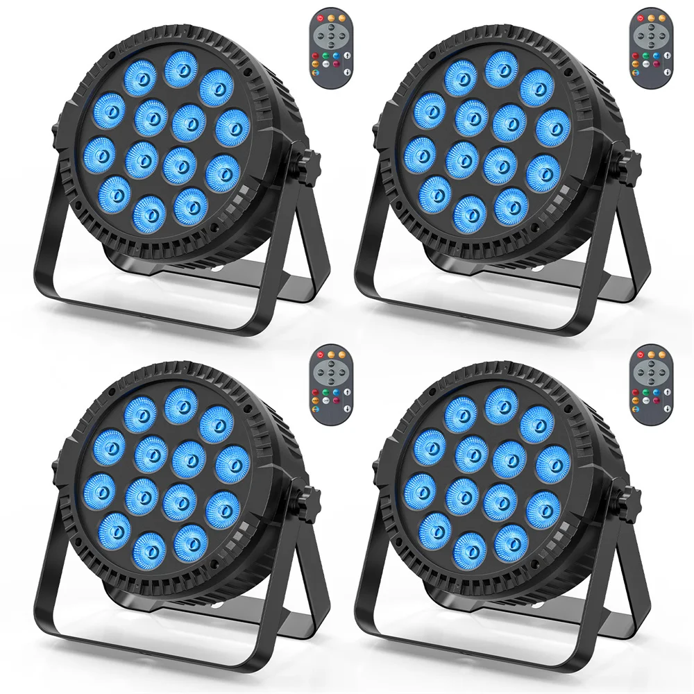 4 Stück 4 in 1 RGBW 14 LEDs 80 W Par Licht DMX512 Master-Slave Sound aktiviert mit Fernbedienung DJ Party Bühneneffektbeleuchtung