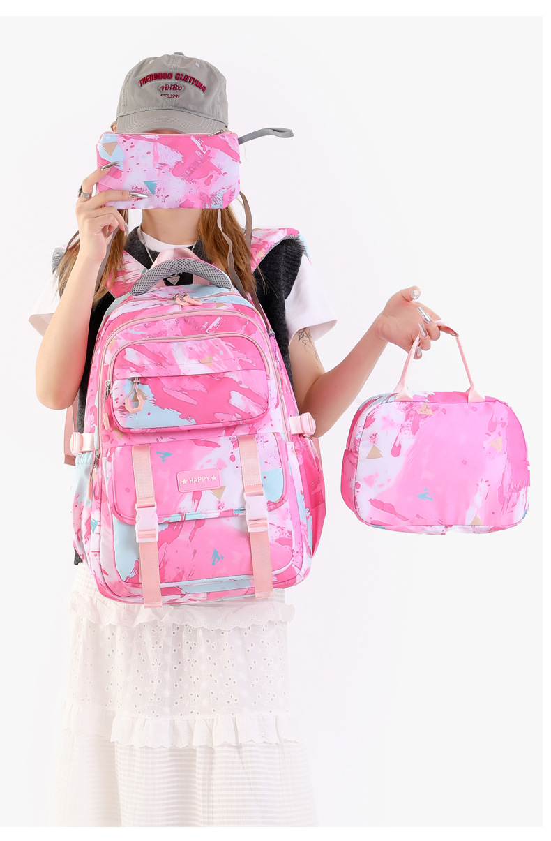 Mochila escolar para estudiantes de secundaria, conjunto de bolsas escolares para niñas, bolsas para libros impermeables con bolsa de almuerzo, estuche para lápices