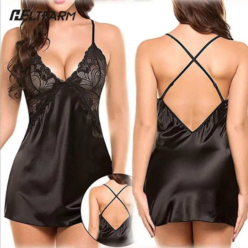 Mulheres sexy rendas sling lingerie pijamas robe babydoll atraente sexy sleepwear encantador noite vestido sleepwear 1 pçs