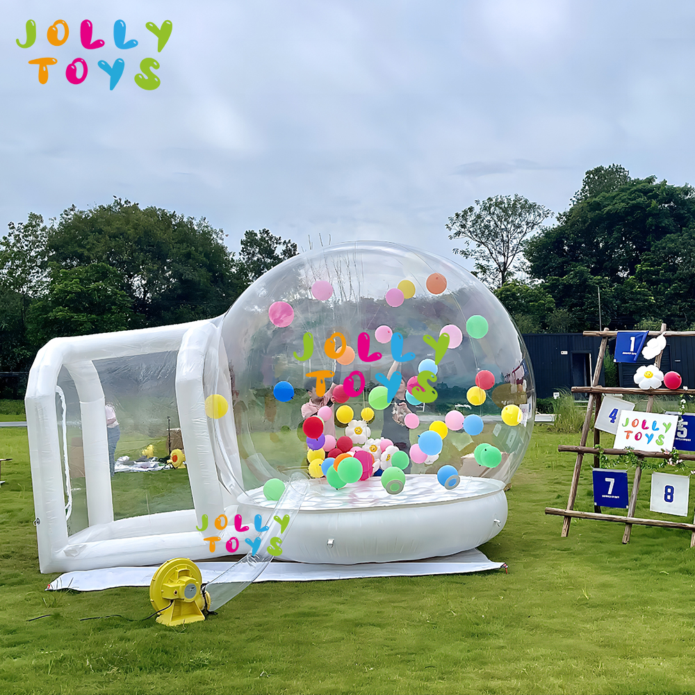JOLLY TOYS 풍선이 있는 풍선 버블 하우스와 송풍기가 있는 투명 돔 PVC 소재