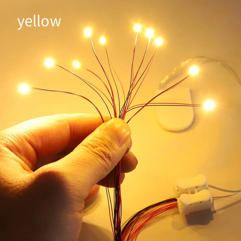 0805 10 Chip Led Smd Có Dây Với 3V Nút Box Sở Thích Bộ Mô Hình Cho Mô Hình Đồ Chơi Đèn tự Làm Mô Hình