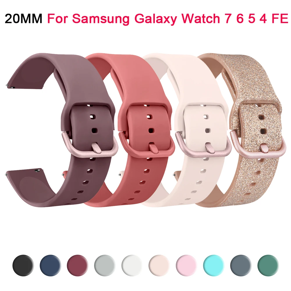 20mm Band For Samsung Galaxy Watch  7 6 5 4 40/44mm Strap For Galaxy Watch 4 6 Classic/Active 2/5Pro/Watch 3 41mm Bracelet