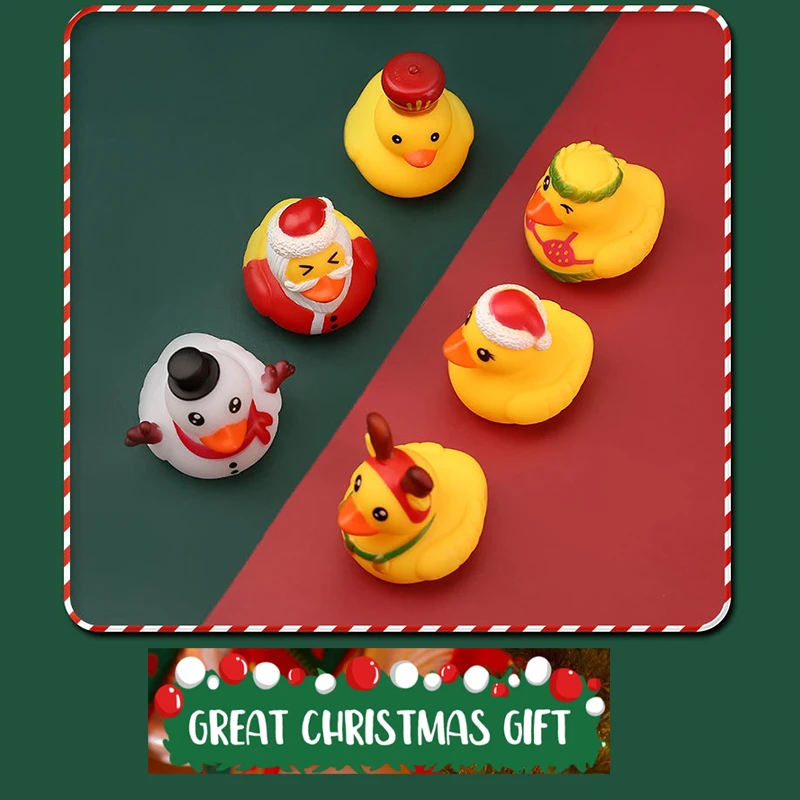 1 個クリスマスゴムアヒル JeepDuck 車のダッシュボードの装飾おもちゃ子供男の子女の子幼児クリスマスパーティーの好意ギフト