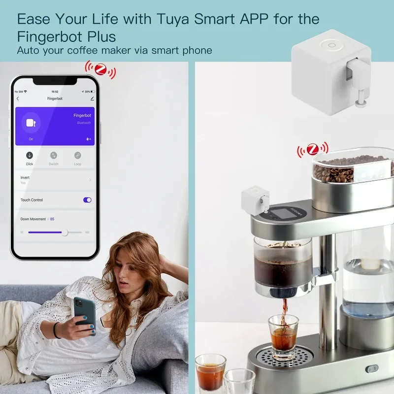 Tuya Zigbee Fingerbot Plus Smart Fingerbot Switch Button Pusher APP Timer Spraakbesturing Werkt met Alexa Google Home Assistant