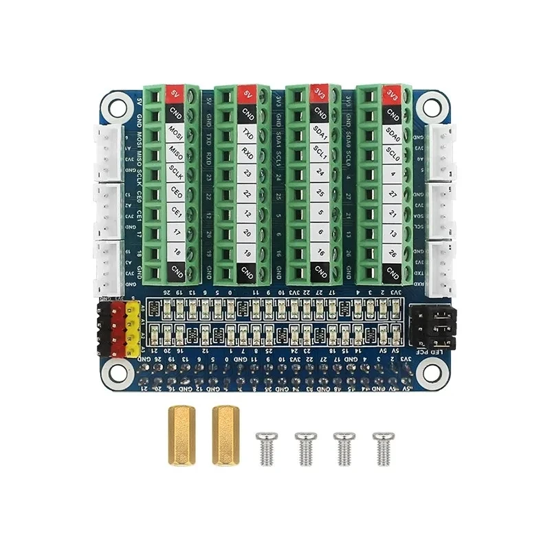 Raspberry Pi GPIO Placa de expansión de prueba Módulo PCF8591 LED integrado detección de puerto IO Sensor ADC/DCA