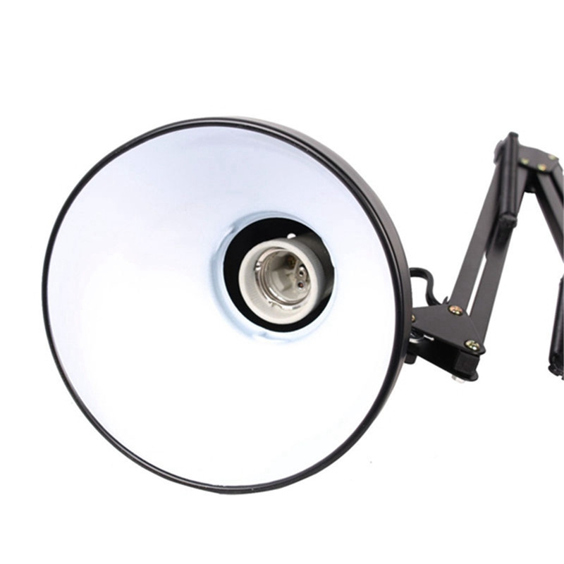 Hause EU UNS Stecker Flexible Schaukel Arm Clamp Mount Lampe Büro Studio E27/E26 Birne Tisch Schwarz Schreibtisch licht AC85-265V Led-lampe Lampen