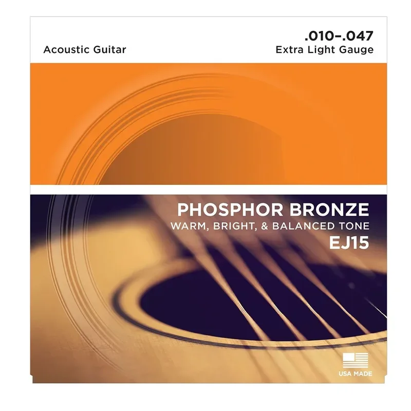 Accesorios musicales EXP15, cuerdas de guitarra extra ligeras recubiertas de bronce fósforo 10-47 para guitarra acústica de 6 cuerdas, elección para amantes de la música