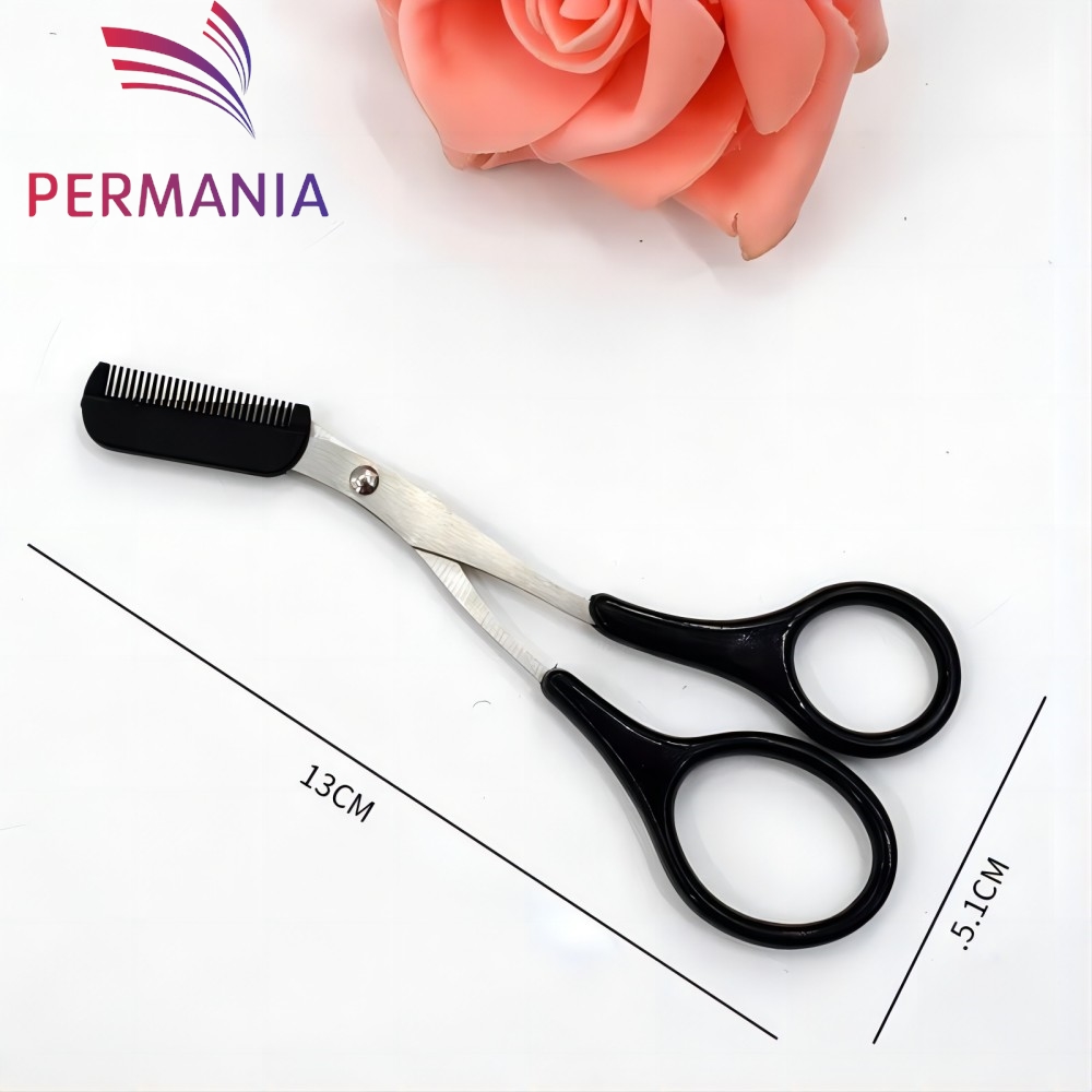 Eyebrow Trimmer Scissor With Comb Female Male Eyebrow Eyelash Scissors Safety Stainless Steel Face Razor Makeup Beauty Scissors