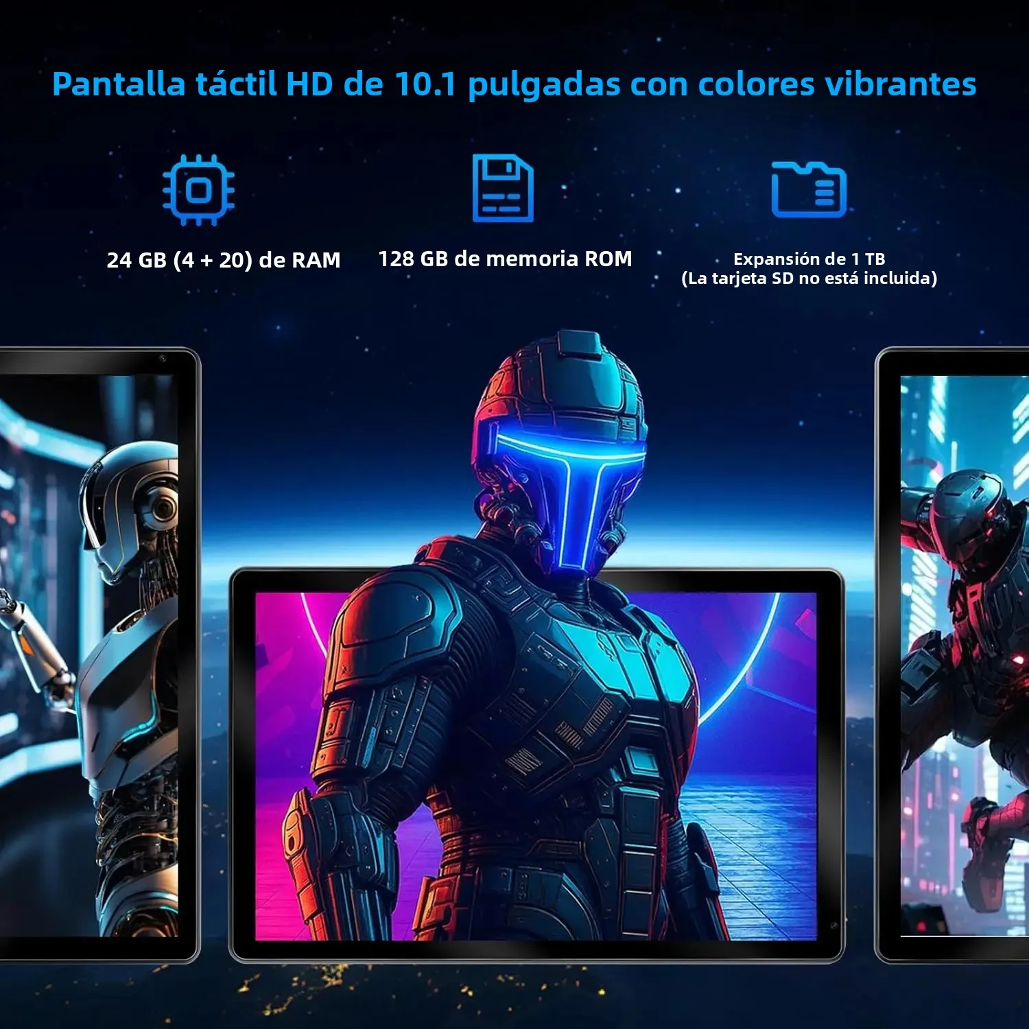 Tableta de 10 pulgadas Android 15 A523 tabletas de 8 núcleos 24GB + 128GB 1TB expansión WiFi 6 5MP + 8MP Stylus teclado ratón auriculares PC PAD Set