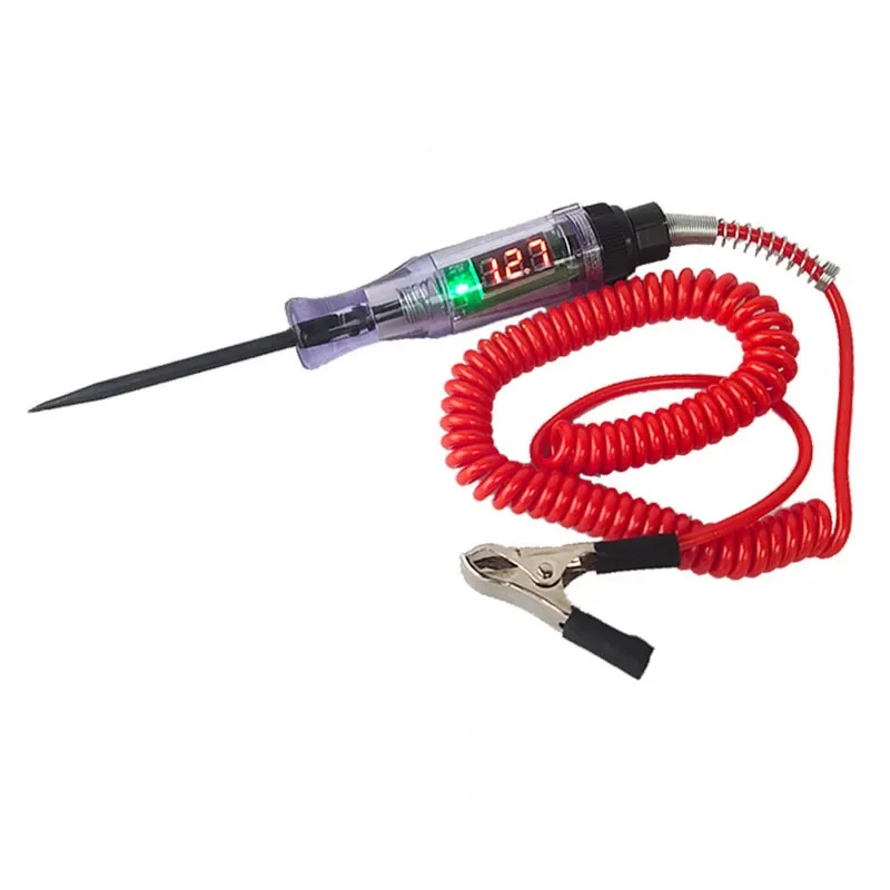 Probador de circuito de voltaje para coche y camión, pluma de prueba de sonda de diagnóstico de coche, bombilla, pluma medidora eléctrica, herramientas de reparación, 6V, 12V, 24V