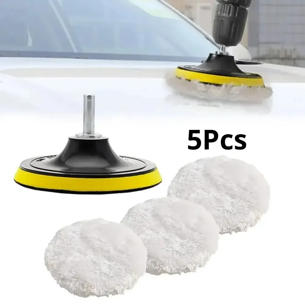 5 Stuks 3/4/5 Inch Polijsten Kit Auto Polijsten Pad Auto Waxen Spons Schijf Wol Wiel Auto verf Zorg Polijstmachine Pads Auto Gadget