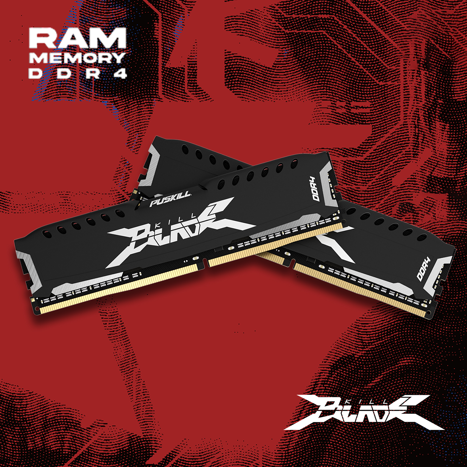 PUSKILL Memória RAM DDR4 16GB 8GB 1.2V 3200MHz 2666MHz Computador de mesa UDIMM Colete de resfriamento Memória Memoria