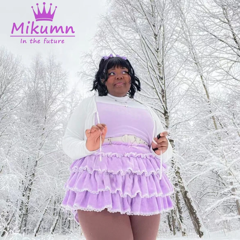 Harajuku Y2k Süße Rosa Weiße Kürbis Hosen Lolita Herbst Winter JK Plüsch Shorts Japanische Kawaii Rüschen Laterne Shorts