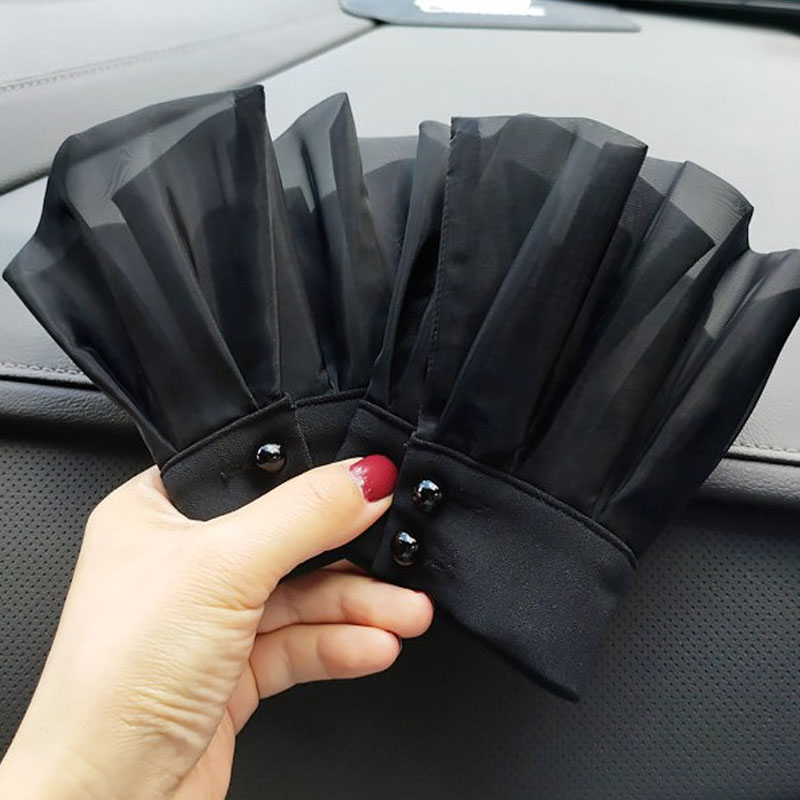 Puño de encaje falso para mujer, calentadores de muñeca de princesa, suéter de boda negro, accesorio de ropa decorativa