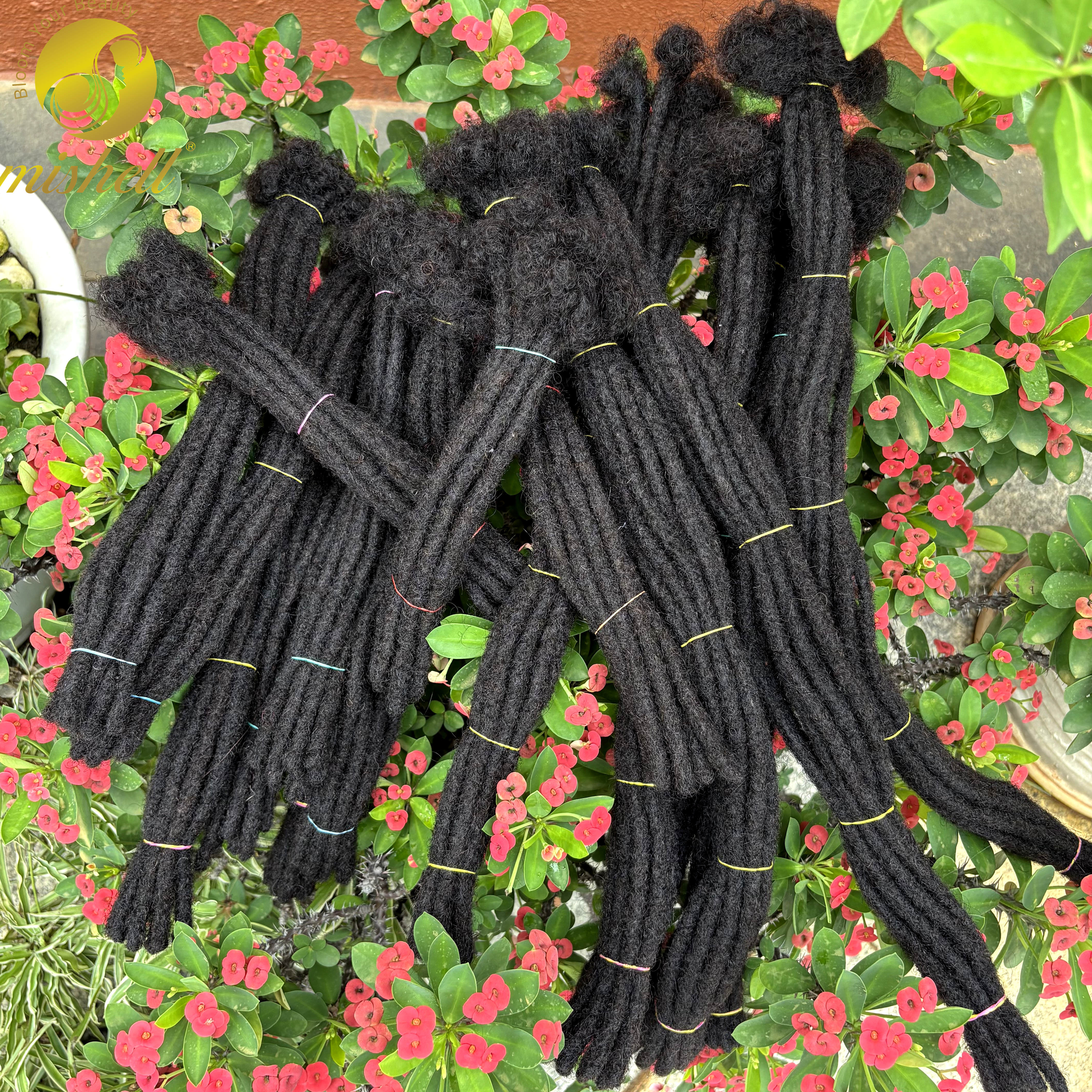 Extension Loc cheveux humains avec extrémités bouclées 8-14 pouces 100% cheveux humains à la main Inter Loc Extension Dreadlock pour hommes femmes enfants