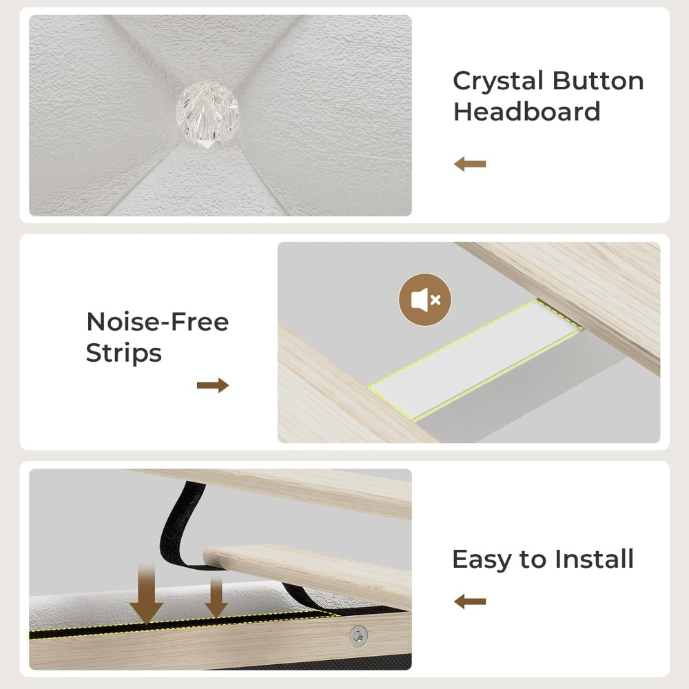 Full Bed Frame with LED Lights, Princess Velvet Upholstered Platform Bed for Girls, Headboard with Charging Station & Guardrail