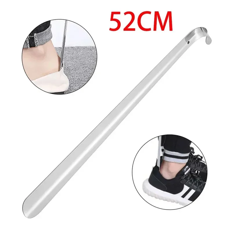 52 centimetri Extra Lungo Calzascarpe In Acciaio Inox Argento Metallo Scarpe di Rimozione Calzascarpe Sollevatore Aiuto Antiscivolo Scarpa Tirare Strumento Calzascarpe