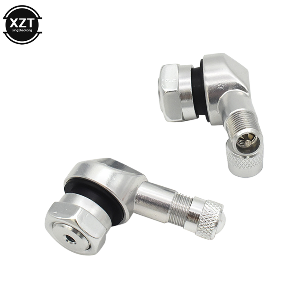 Válvula de aleación de aluminio para llanta de motocicleta, ángulo de 90 grados, vástagos de válvula sin cámara para llanta, piezas de rueda, 1 Uds.