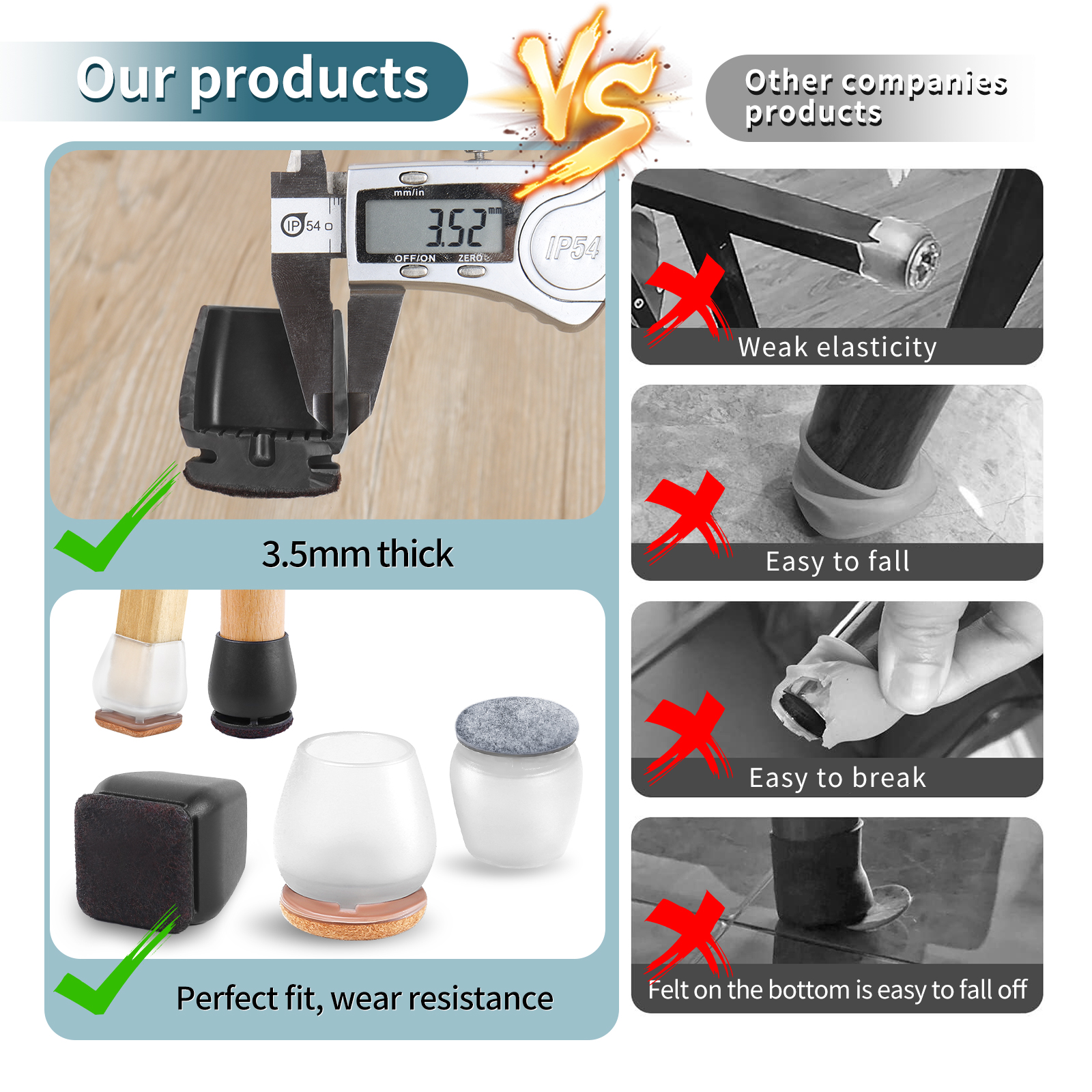 16 個のシリコン椅子脚床プロテクターノンスリップフェルト家具足キャップミュートグレー椅子脚カバー床傷つきにくい