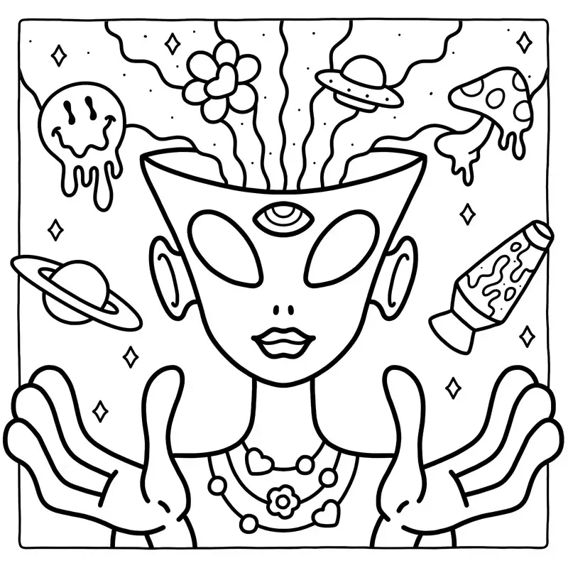 Trippy & Groovy Coloring Book for Youngsters – 24 Pages of Psychedelic Animal Sketches, Creative Painting & Relaxing Art Relax