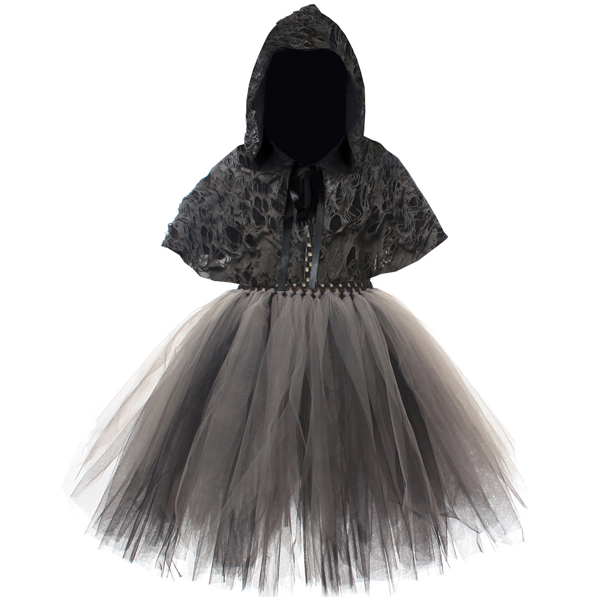 Disfraz de Halloween para niñas, disfraz de muerte de terror, disfraz de fantasía, accesorios de fiesta, capa con capucha Medieval, ropa de fiesta