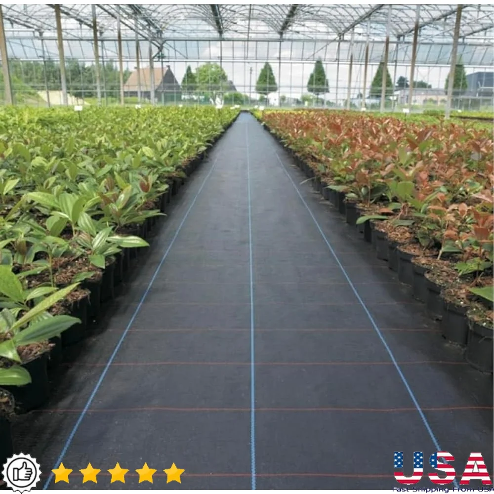 Heavy Duty 3.2OZ Woven Weed Barrier Landscape Fabric Ground Cover Geotextile Gardens Pathways Greenhouses 15ft x 300ft