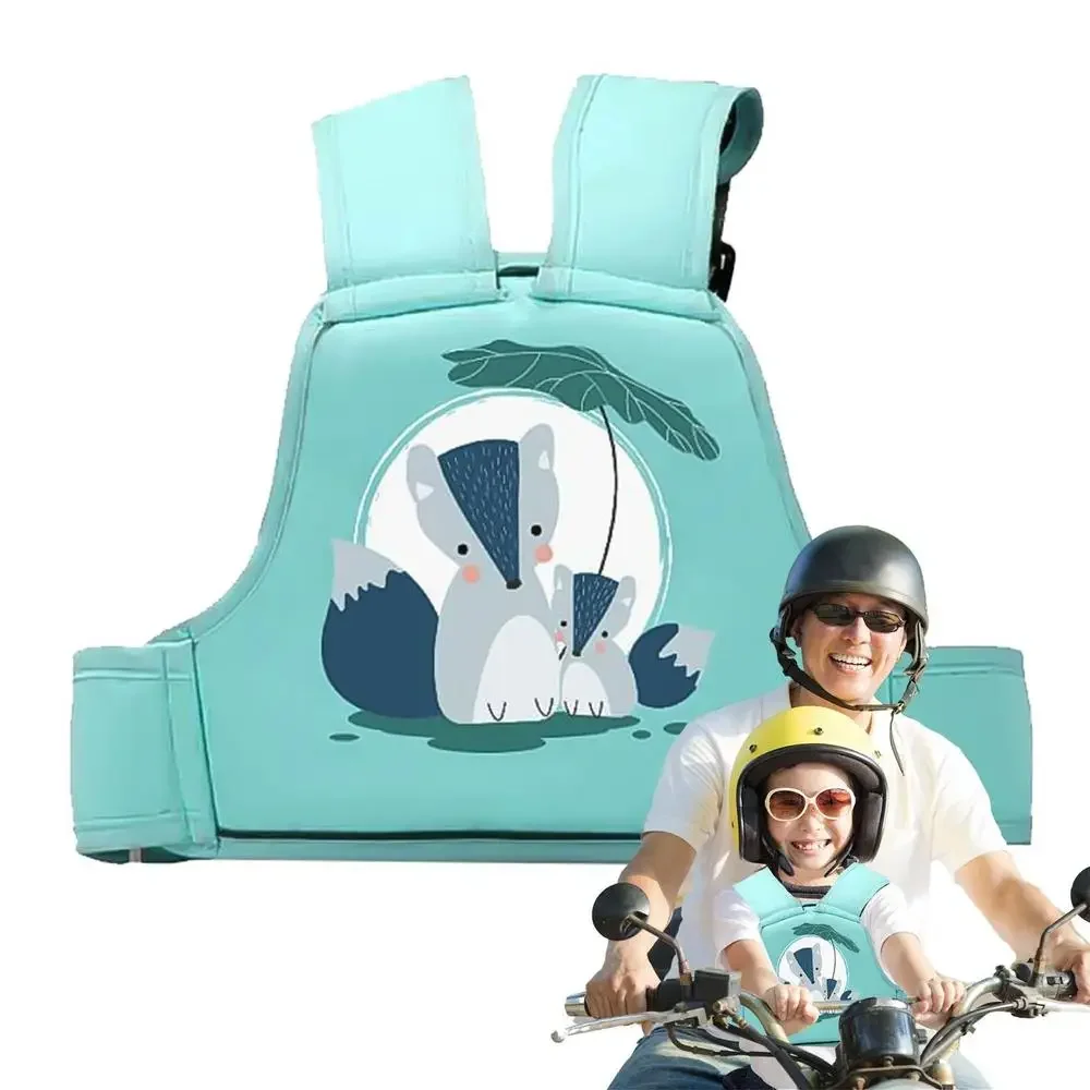Harnais de sécurité pour enfants, harnais de sécurité pour moto, dessin animé, réglable et respirant, harnais de passager pour enfants avec épaules