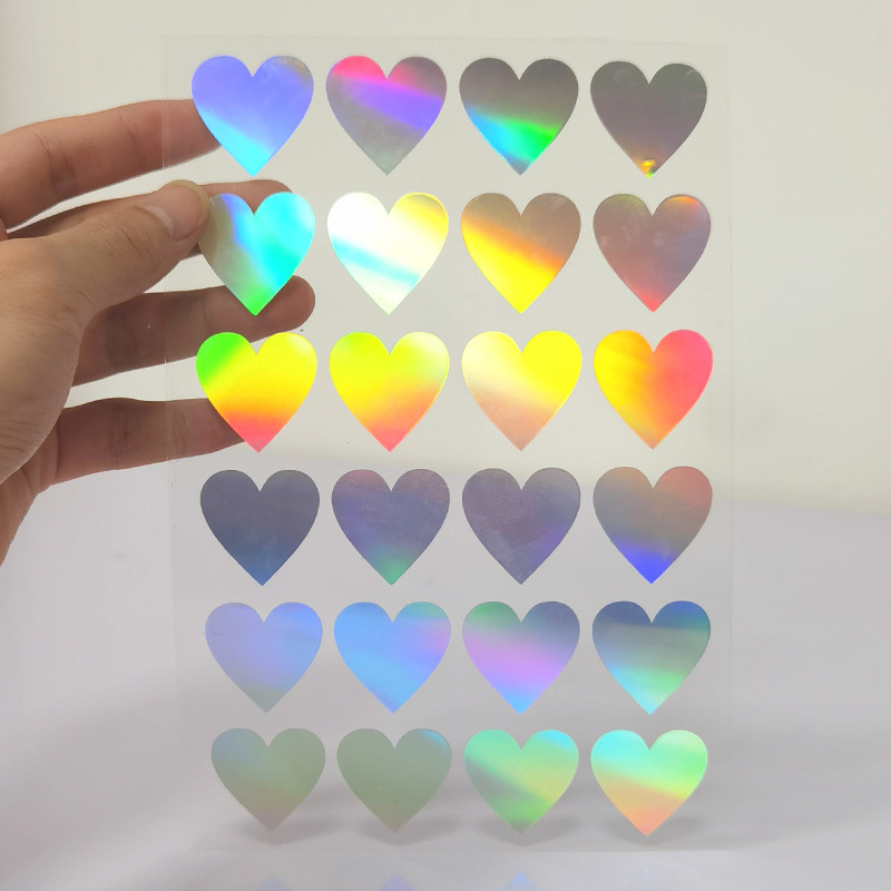 Self Adhesive Laser Engraved Heart Stickers Decorative Paper