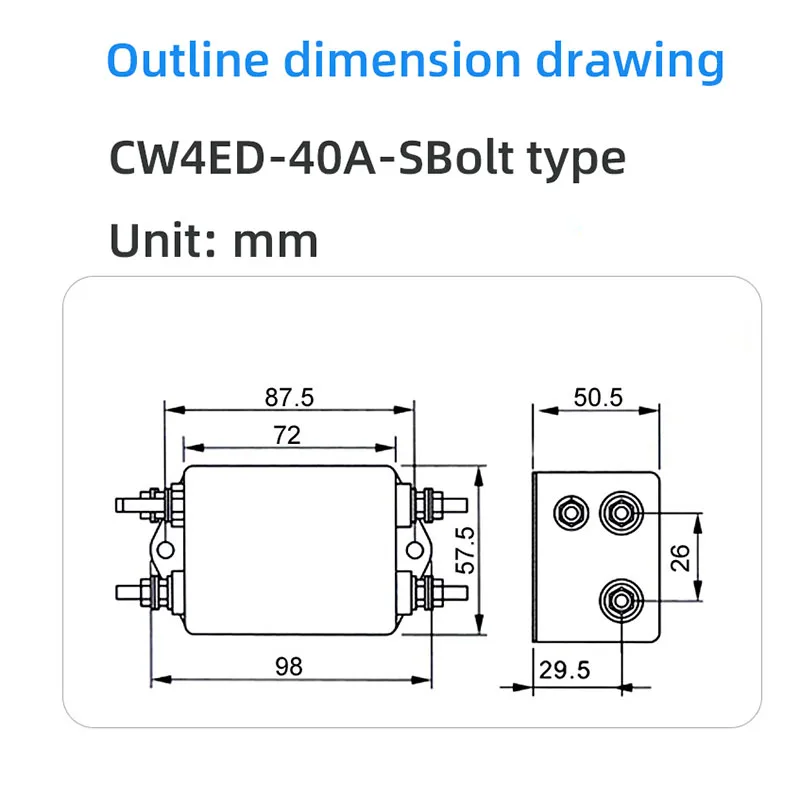 Single and two-stage DC EMI filter CW4EL2D-30A-S CW4ED-40/50/60A-S 110VDC power supply filter power purifier Anti-interference