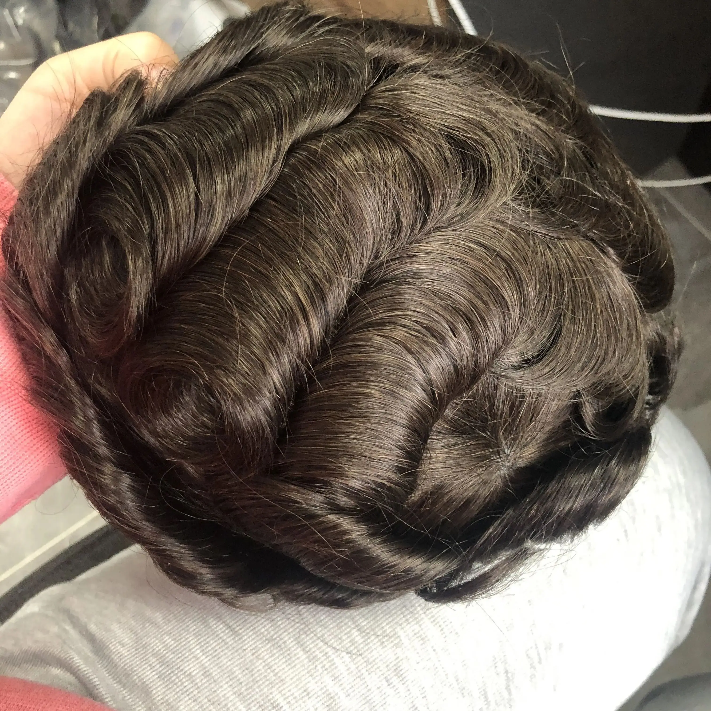 Năm 100% Nam Tóc Toupee Phong Cách Tự Nhiên Dây Cột Tóc Phản Lực Đen Siêu Mỏng Full Đế Pu Bền Nam Remy Tóc bộ Tóc Giả Thay Thế