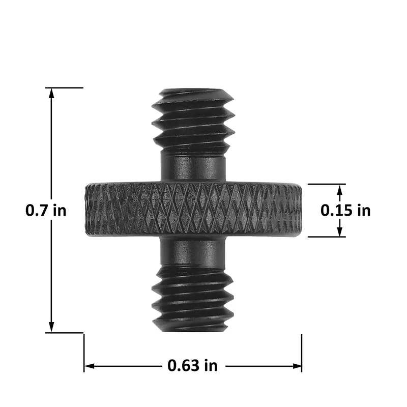 1/4" Male to 1/4" Male Threaded Tripod Screw Adapter Double Head Stud Standard Mounting Thread Converter for Camera Tripod Mic