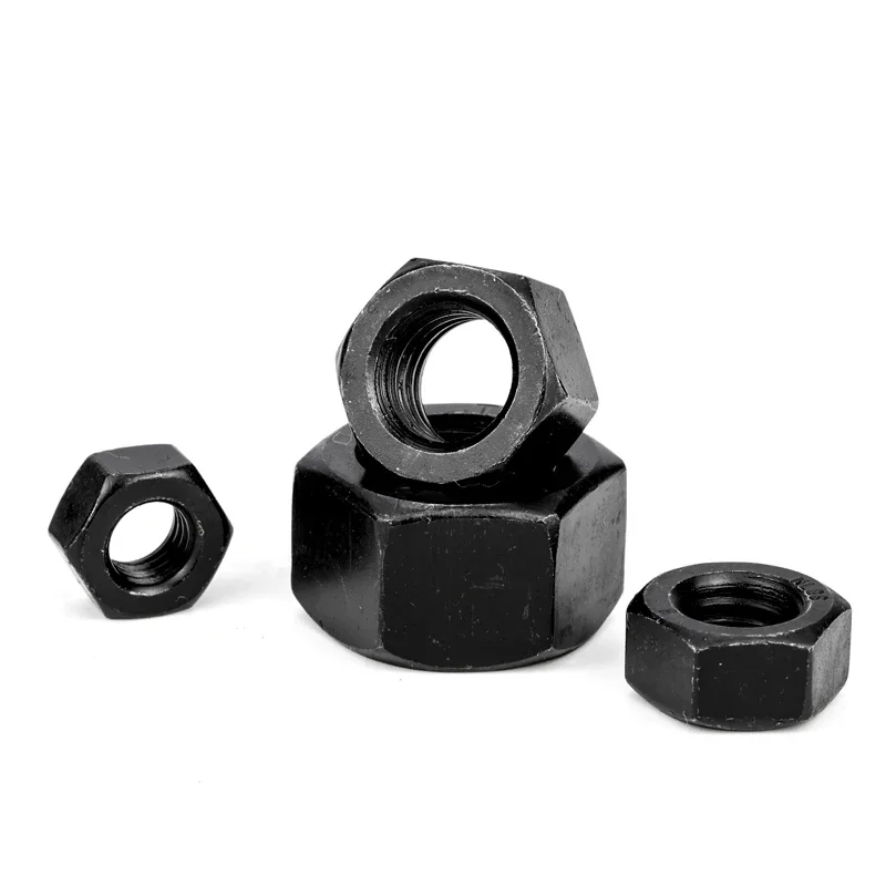 Màu Đen Hình Lục Giác Hex Nuts M2 M2.5 M3 M4 M5 M6 M8 M10 M12 M14 M16 M18 M20 M22 M24 M27 carbon Thép Metric Hex Nuts