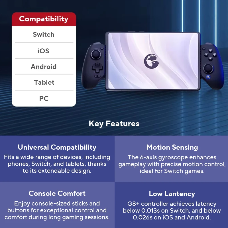 GameSir G8 Plus G8 + Bluetooth-геймпад, мобильный контроллер с джойстиком с эффектом Холла для NS, ПК, Android, телефона Cloud Gaming, на заказ