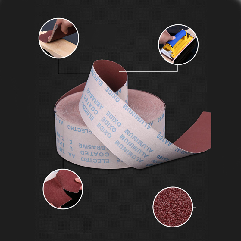 Rollo de tela de esmeril de 5 metros, papel de lija abrasivo para herramientas de pulido, grano 80/100/120/150/180/240/320