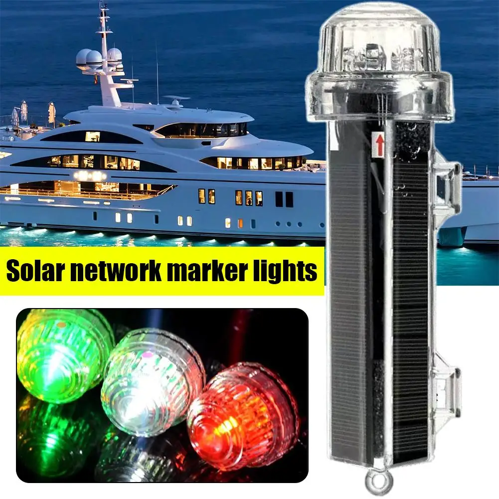 Solar Ozean Signal Licht Navigation Signal Licht Wasserdichte Flash LED Nacht Warnlicht Yacht Und Fischerboot Zubehör