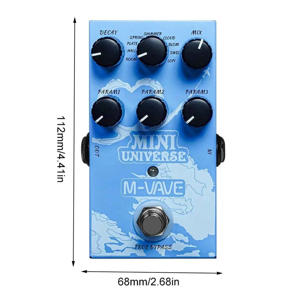 M-VAVE Guitar Effect Pedal Digital Reverb Pedal Digital Modeling Reverberation Effector with 9-Mode Reverb Selection