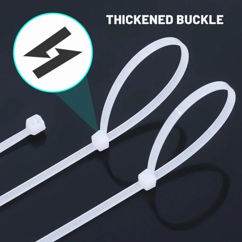 100 PCS  Self-locking Plastic Nylon Tie Black Fastening Strap Cable-Tie-Set Cable Zip Fastening Tie Wraps Strap Tie