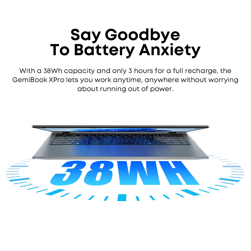 CHUWI GemiBook XPro 14,1 Zoll Laptop Intel 12. N100 8GB DDR5 256GB SSD Windows 11 1920*1080 16:9 Bildschirm WiFi 6 BT5.2 38Wh