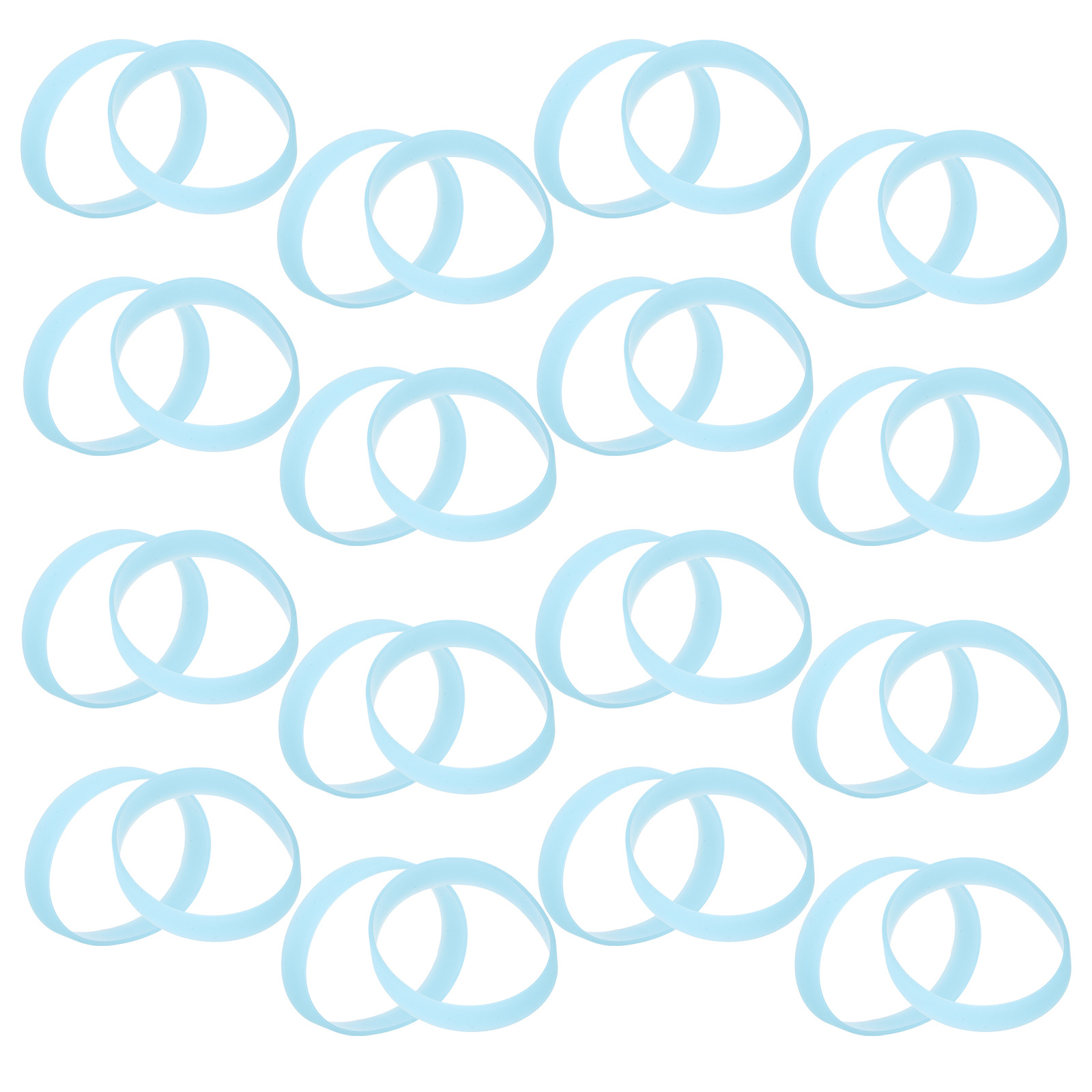 40 peças pulseiras que brilham no escuro pulseiras de silicone de cor sólida à prova d'água para pulseira de silicone ativa