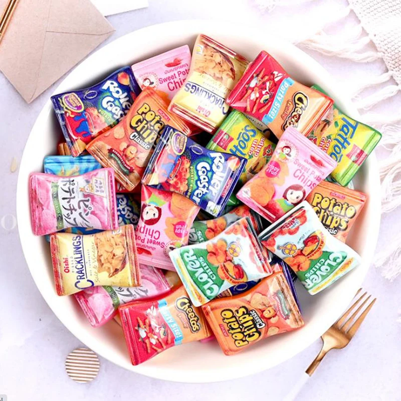 10Pcs 1:12 1:6 Dollhouse Miniature Simulation Food Toy Model Candy Dolls Kitchen Accessories Decor Pretend Play