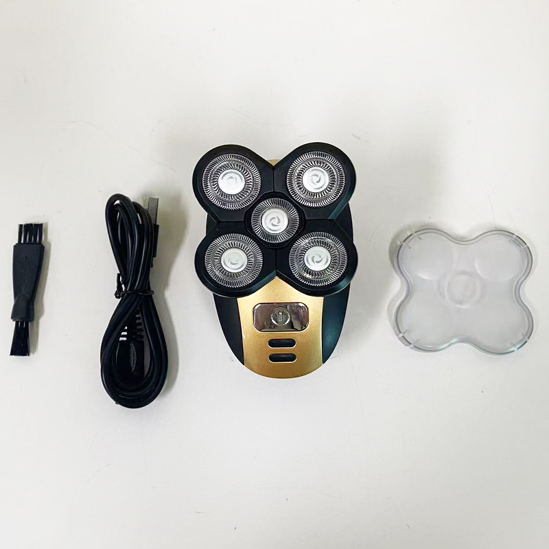 2025New Model Waterproof Rotary Razor Beard Clipper Hair Trimmer Face 5 Headed Electric Shaver Razor Rechargeable Male