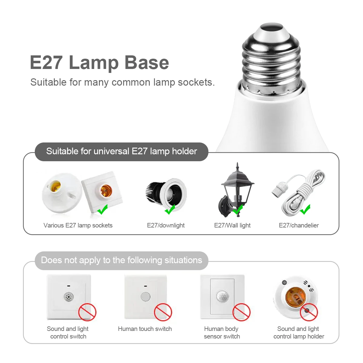 E27 Radar Induction LED Light Bulb 220V Radar Motion Activated Lamp Auto ON/OFF Built-in Radar/Light Sensors For Patio Stair