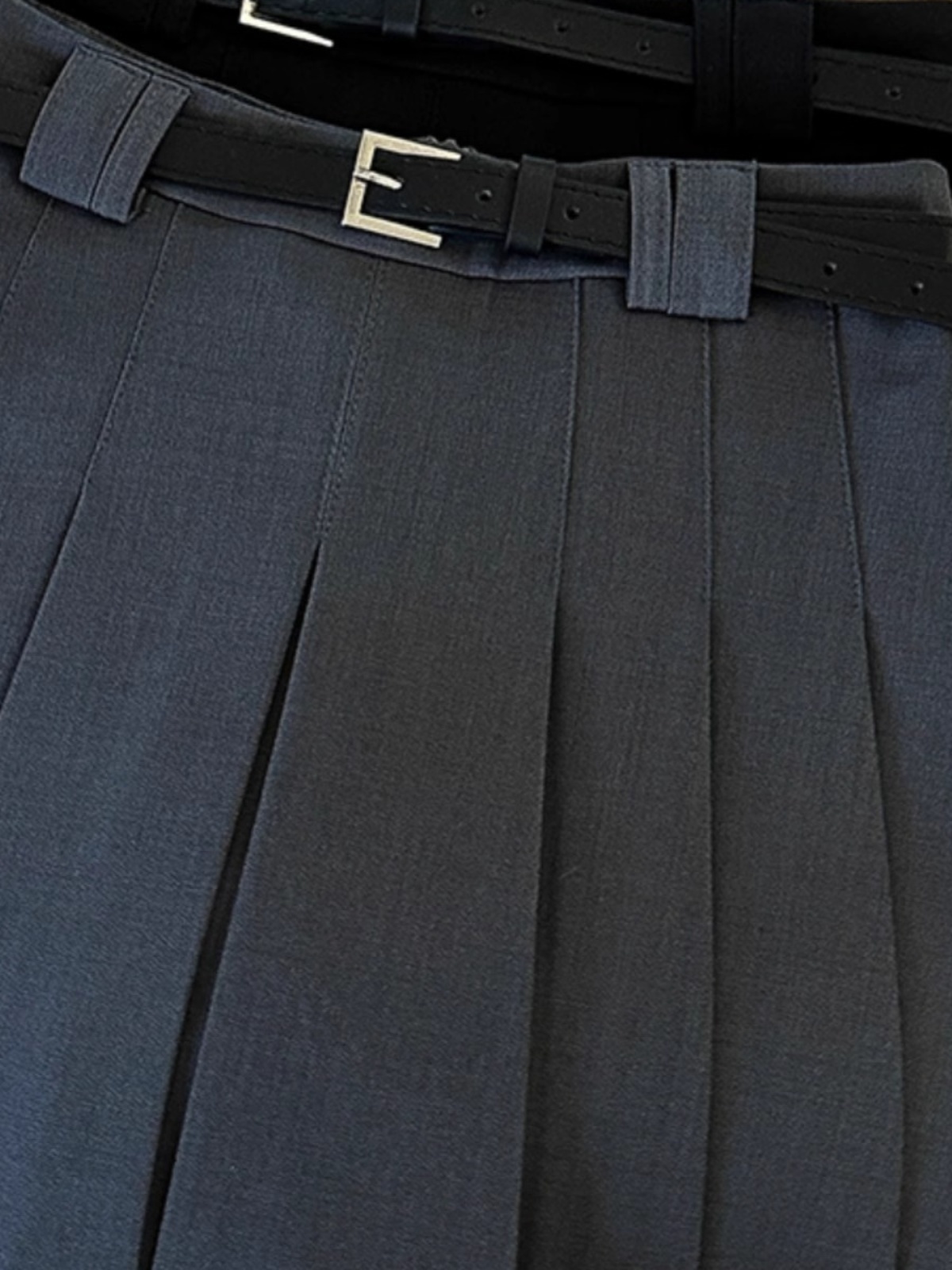 おしゃれレトロプリーツミニスカートハイウエストAラインショートスカート裏地ベルト付き韓国風レディース春夏秋