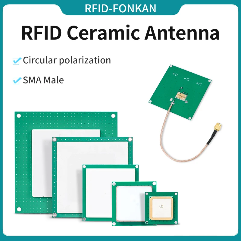 Polarização circular 1/3/4/5/5.5 dBi UHF RFID Antena Cerâmica Antena RFID para Módulo Leitor RFID