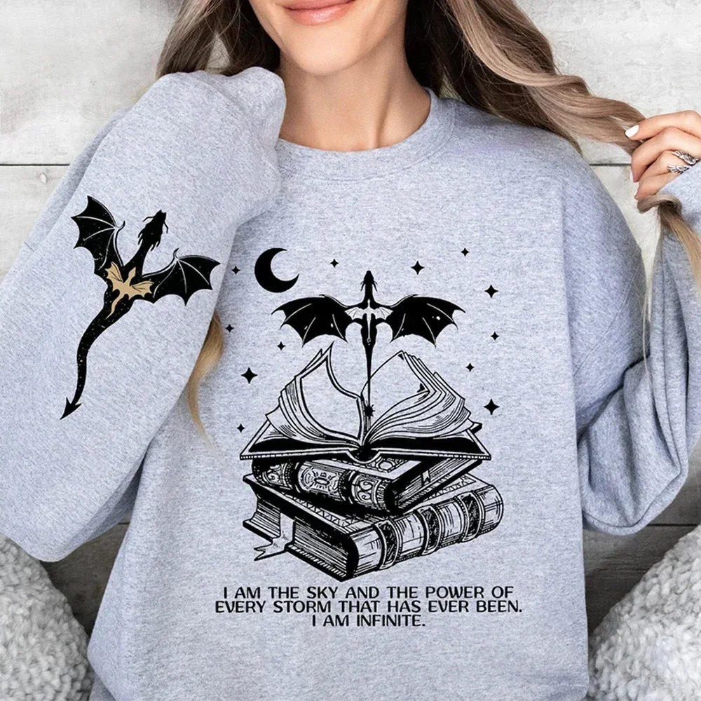 Neues Basgiath War College Doppelseitiges Sweatshirt Fourth Wing Pullover Fly Bookish Shirts Unisex Langarm-Sweatshirts