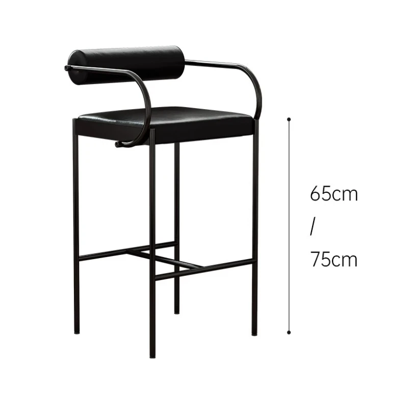 Scandinavian Bar Stool Industrial Chic Counter Height Stool with Backrest Modern Minimalist Kitchen Island Stool for Home/Cafe